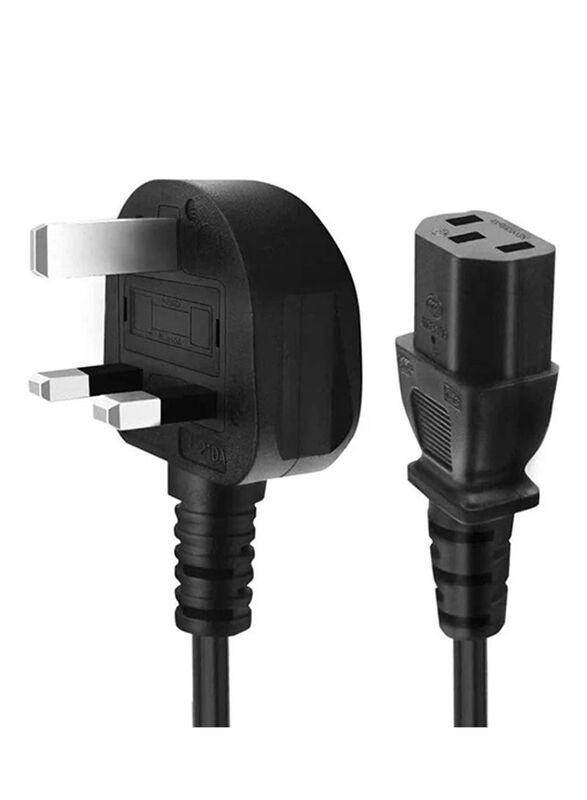 S-TEK 1.8-Meter 3-Pin Desktop UK Plug Power Cable, Black