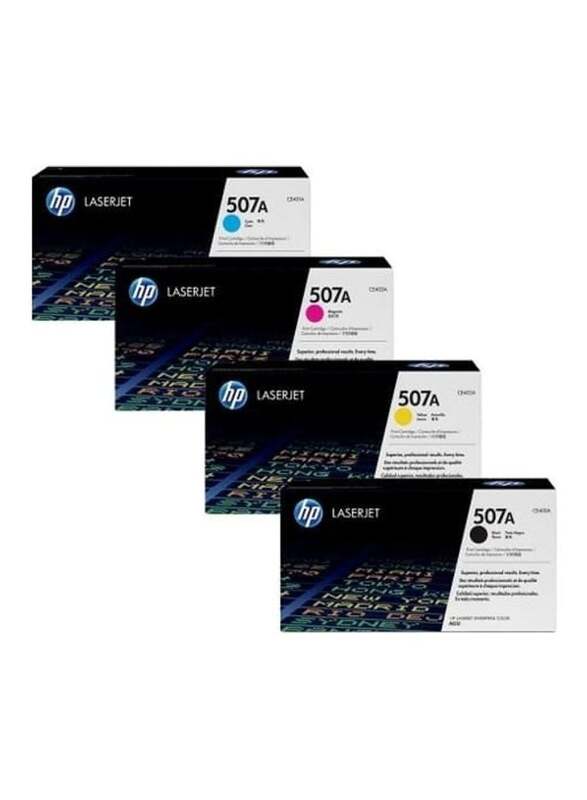 HP 507A Black/Cyan/Yellow/Magenta Original Laser Jet Toner Cartridge, 4 Pieces