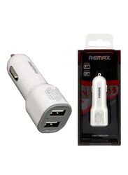 REMAX 2 Port USB Car Charger, White