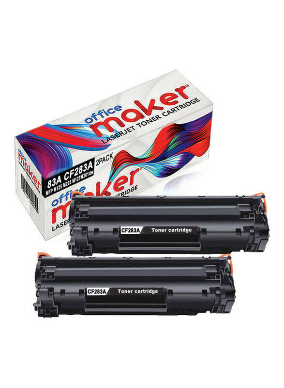 

HP Office Maker 83A CF283A Black LaserJet Toner Cartridge, 2 Pieces