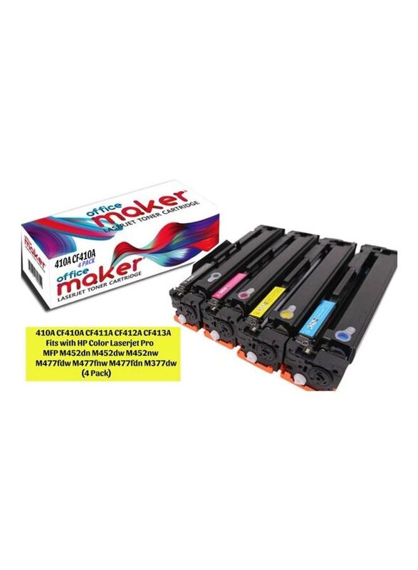 Office Maker 410A Multicolour Laser Jet Toner Cartridge Set, 4 Pieces