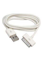 1-Meter 4th Gen USB Sync Data Charging Charger Cable Cord For Apple iPhone 4 4S ipod, White