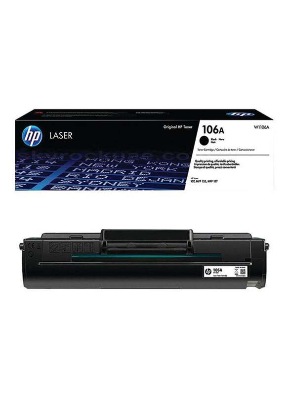 HP 106A Black Original Laser Toner Cartridge, W1106A