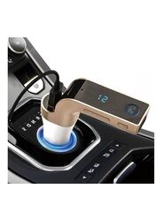 CarG7 4-In-1 USB Car Charger with Inbuilt Media Player, Gold/Black
