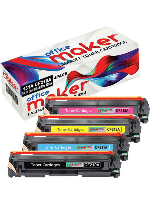Office Maker 131A CF210A Multicolour LaserJet Toner Cartridge, 4 Pieces