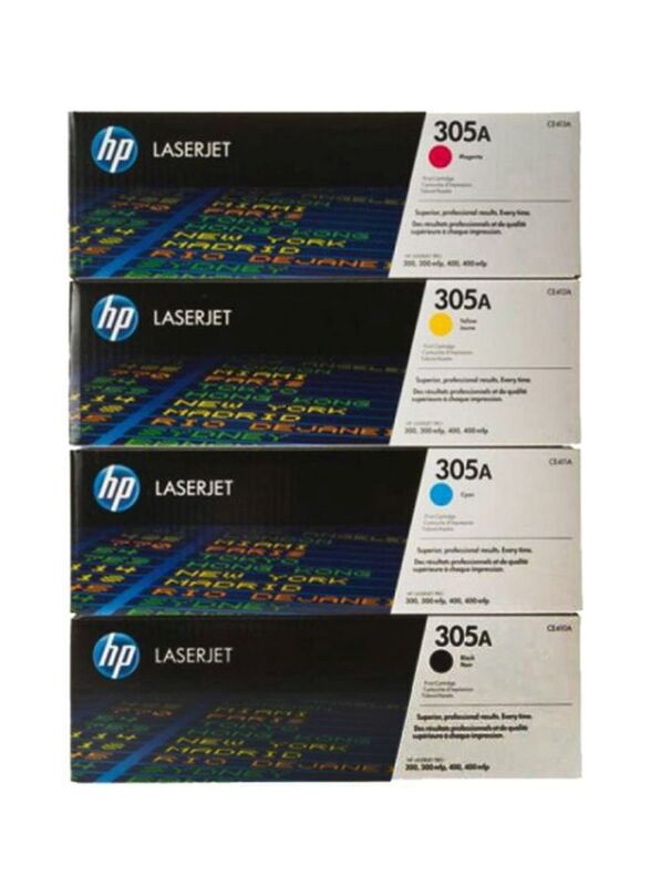 HP 4-Piece 305A Multicolour Original LaserJet Toner Cartridge Set