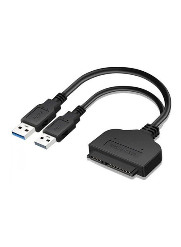 3 inch Usb 3.0 To Sata 7 15 Pin For 2.5 Inch Hdd Hard Disk Drive 22 Pin Adapter Cable, Black