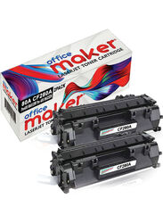 Office Maker 80A CF280A Black LaserJet Toner Cartridge, 2 Pieces