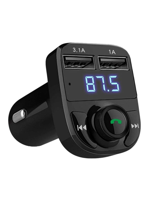 Bluetooth Hands-free Car FM Transmitter Player With USB Charging Car Charger, Black