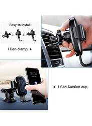 Sharpdo 10W Qi Quick Wireless Charging Charger Car Mount Mobile Phone Holder, Black
