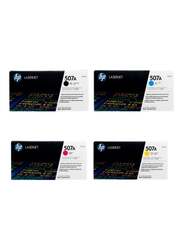 HP 507A Black/Cyan/Yellow/Magenta Original Laser Jet Toner Cartridge, 4 Pieces