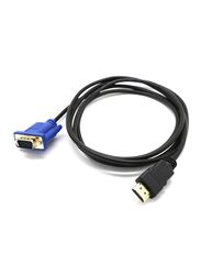 1.5-Meter Monitor Cable, HDMI To VGA D-SUB Male for HDTV PC Computer, Black