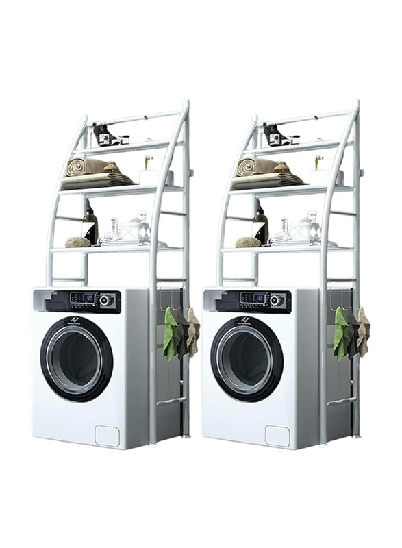 

Ecares 3-Tier Washing Machine Storage Rack, 2 Piece, White