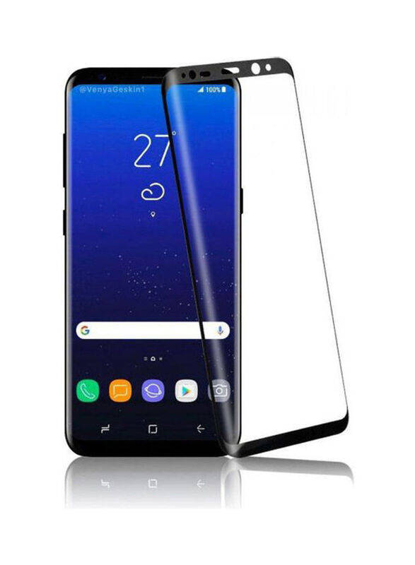 Samsung Galaxy S8 Plus 3D Full Coverage Curved Tempered Glass Screen Protector, Clear/Black