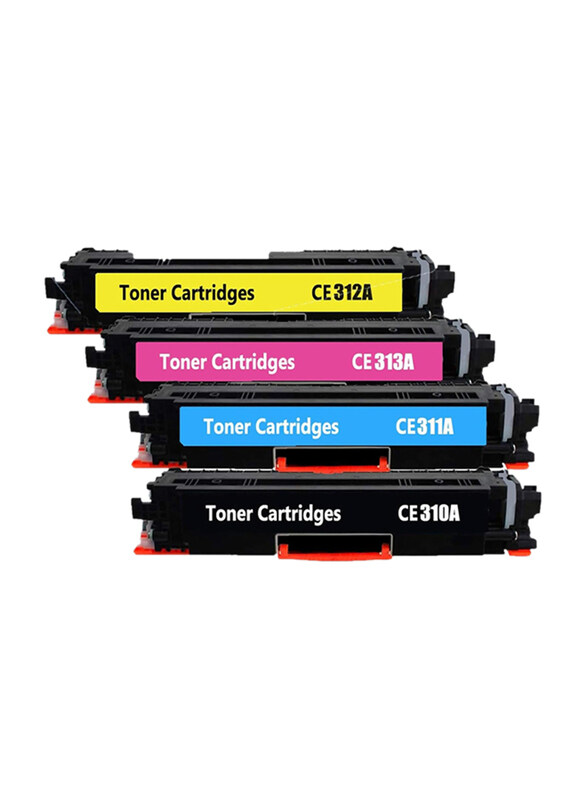 

HP Ecares 126A CE310A/CE311A/CE312A/CE313A Multicolour Compatible Toner Cartridge Replacement, 4 Pieces