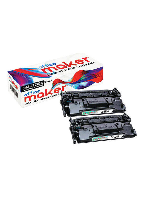 

HP Office Maker CF226A Black Toner Cartridge, 2 Piece