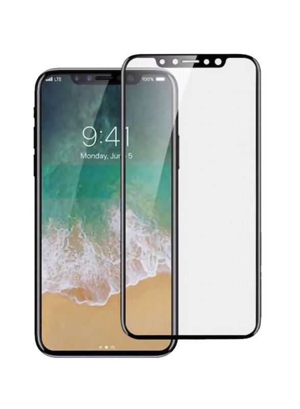 Apple iPhone X 5D Tempered Glass Screen Protector, Clear/Black