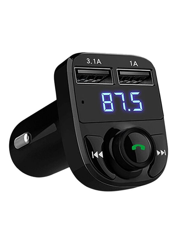 Bluetooth Wireless Radio Adapter Car FM Transmitter with Dual USB Charging Car Charger, MP3 Player Support TF Card & USB Disk, Black
