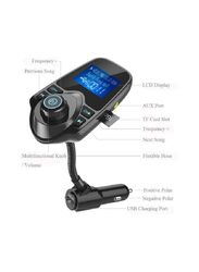 Wireless Car FM Transmitter with LCD Screen, MP3 Player Support, Black/Grey