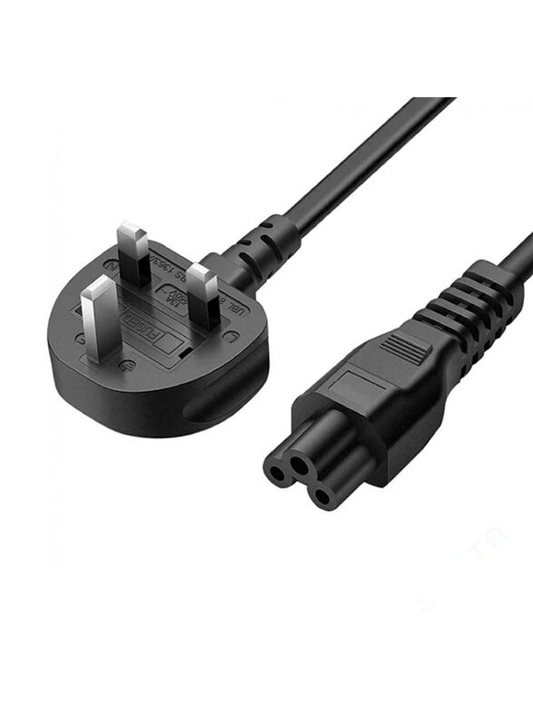 S-TEK 3-Meter 3-Pin Laptop UK Plug Power Cable, Black