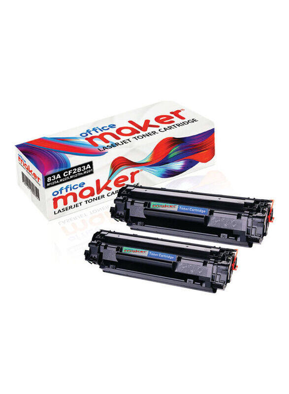 Office Maker CF283A Black Toner Cartridge Set, 2 Pieces