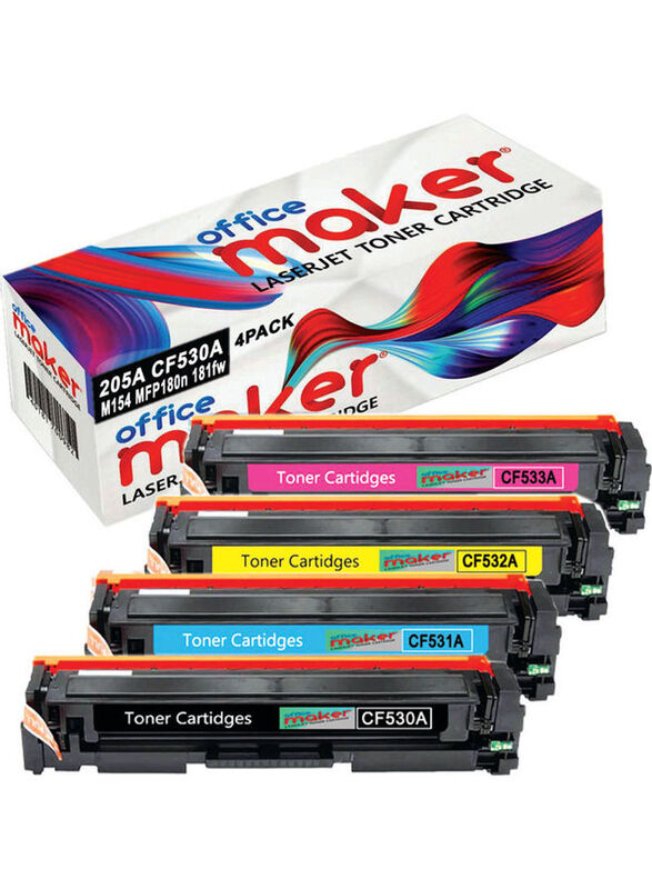 Office Maker 205A CF530A Multicolour LaserJet Toner Cartridge, 4 Pieces