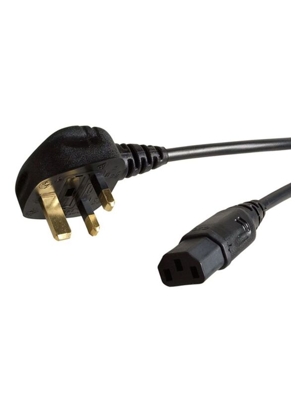 1.5-Meter Desktop UK Plug To IEC Mains Power Cable 3 Pin with Fuse, Black