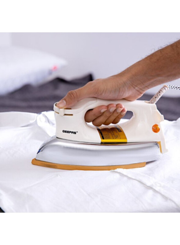Geepas - Heavy Weight Dry Iron - 1200W, Temperature Control, Non Stick Sole Plate, Indicator Lights, Overheat Protected