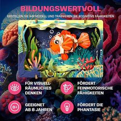 ESC WELT Clown Fish - Clown Fish 3D Puzzle - DIY Wooden Animal Puzzle - 3D Puzzle for Children - Children's Wooden Craft Set - Brain Teaser Wooden Puzzle - Toy Gifts for Christmas