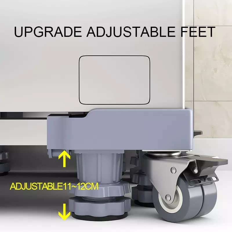 BBstore Wheel Base Universal Trolley Shelf Stand for Washing Machine, Refrigerator, White