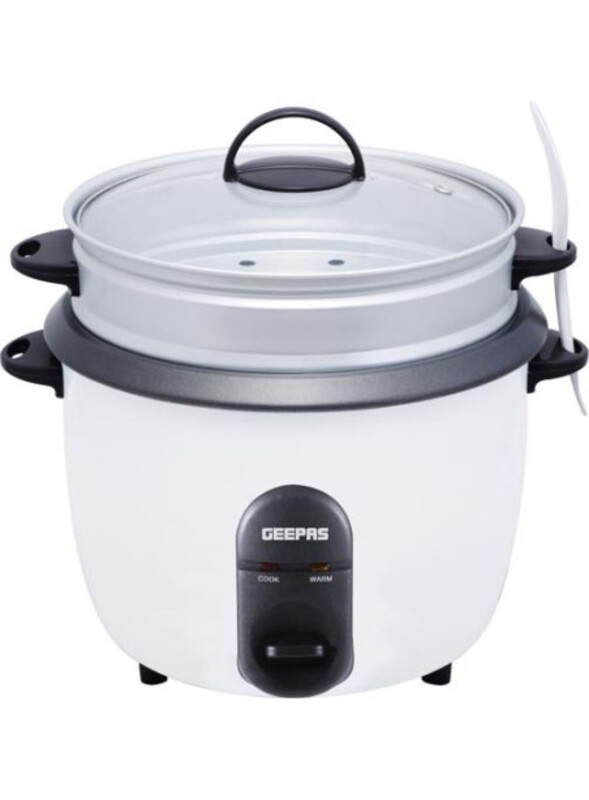 Geepas 1.5L Automatic Rice Cooker 500W - Steam Vent Lid & Simple One Touch Operation