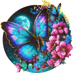 ESC WELT Wooden Butterfly Puzzle 200 Pieces - Captivating Mind Entertainment for Teens and Adults - Fun and Environmentally Friendly Toy - Wooden Puzzle