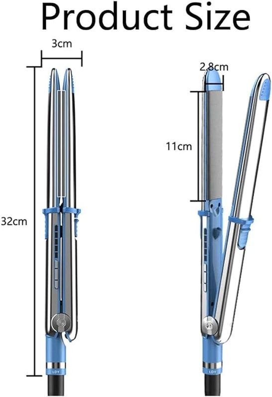 GStorm Hair Straightener and Curler 2 in 1 with Fast Heating,Pro Nano Titanium Hair Straightener Silver Stainless Steel Flat Iron