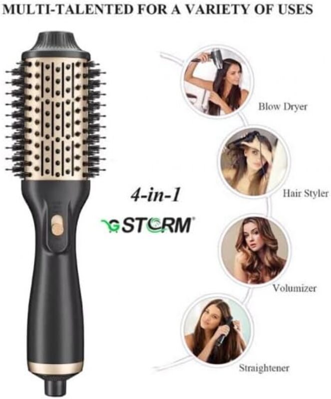 GStorm - One Step Hair Dryer And Volumizer Hot Air Brush,1200W Multi Functional Hair Straightener And Dryer
