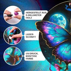 ESC WELT Wooden Butterfly Puzzle 200 Pieces - Captivating Mind Entertainment for Teens and Adults - Fun and Environmentally Friendly Toy - Wooden Puzzle