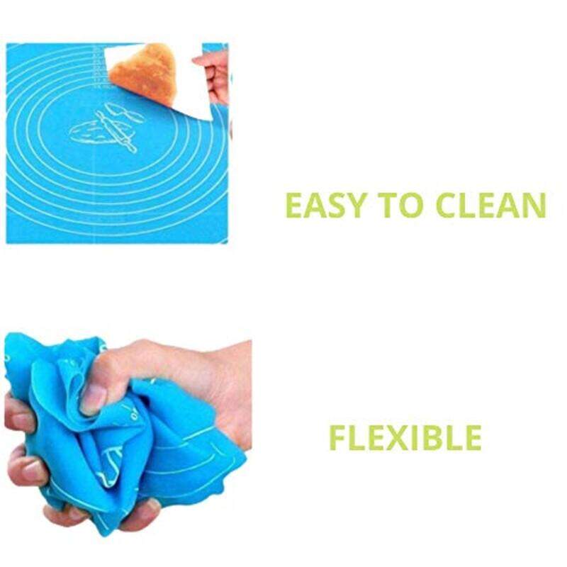 BBstore Silicone Baking Mat for Kneading Bread, Blue