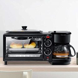 GStorm 3 in 1 Breakfast Maker Machine with Mini Toaster Electric Oven, Black