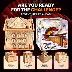 ESC WELT House of Dragon Wooden Secret Puzzle Box - Board Games for Family, Adults, Kids - Mystery Escape Room in a Box & Educational Brain Teasers - Unique Birthday Ramadan Gifts for Women & Men