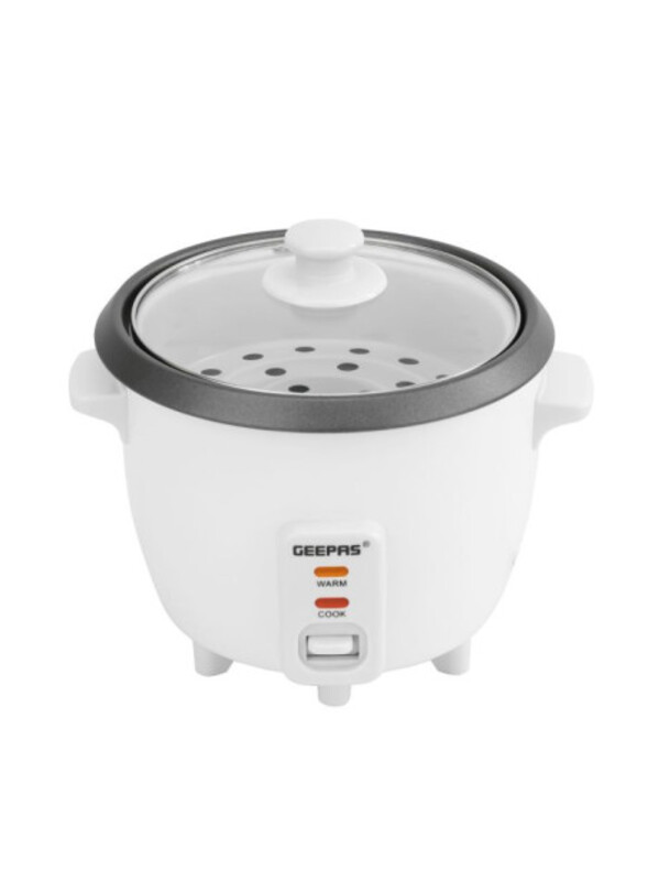 Geepas - Automatic Rice Cooker 0.6L - 3 In 1 Function 300W, Non-Stick Inner Pot (GRC4324)