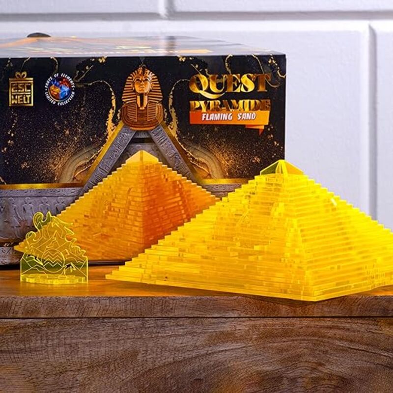 ESC WELT Quest Pyramid Puzzle Box - Escape Room in a Box - Brain Teaser Puzzle for Adults & Teenagers - Puzzle Box with Hidden Compartment - 3D Puzzle for Adults - Plexiglas Puzzle for Family Games