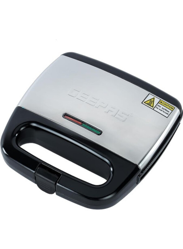 

Geepas - 750W Grill Maker, Non-Stick Plates Stainless Steel Press, Sandwich Toaster, 2 Slice Capacity