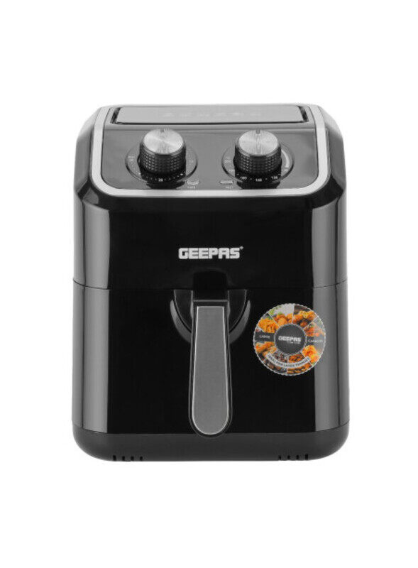 

Geepas Air Fryer- 1600W, 5 L Capacity With A Rack, Equipped With VORTX Air Frying Technology