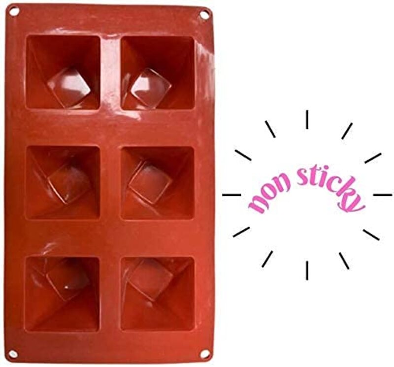 BBstore Top-Level Non-Sticky Silicone Cake Mould Pan, 4 Pieces, Red