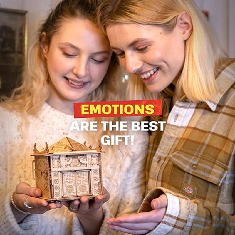 ESC WELT House of Dragon Wooden Secret Puzzle Box - Board Games for Family, Adults, Kids - Mystery Escape Room in a Box & Educational Brain Teasers - Unique Birthday Ramadan Gifts for Women & Men