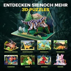 ESC WELT Tyrannosaurus Dinosaur 3D Puzzle - Wooden Animal Puzzle DIY - 3D Puzzle for Kids - Wooden Craft Kit for Kids - Wooden Puzzle - Toys Gifts for Christmas