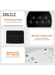 Zolele ZA004 Electric Air Fryer 4.5L Capacity Non-Stick Coating Fried Basket Knob Control Temperature Pull Pan Automatic Power OFF - WHITE