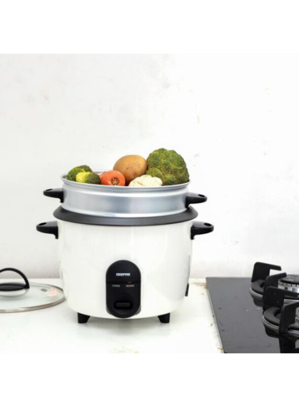 Geepas 1.5L Automatic Rice Cooker 500W - Steam Vent Lid & Simple One Touch Operation