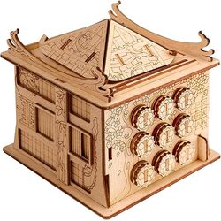 ESC WELT House of Dragon Wooden Secret Puzzle Box - Board Games for Family, Adults, Kids - Mystery Escape Room in a Box & Educational Brain Teasers - Unique Birthday Ramadan Gifts for Women & Men