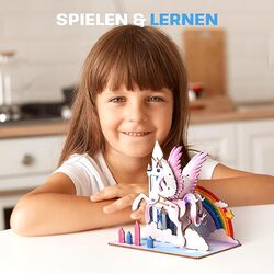 ESC WELT Unicorn - Unicorn 3D Puzzle - DIY Wooden Animal Puzzle - 3D Puzzle for Children - Children's Wooden Craft Set - Brain Teaser Wooden Puzzle