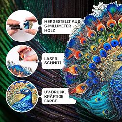 ESC WELT Peacock Wooden Puzzles 500 Pieces Captivating Mind Game for Teens and Adults Educational Toy Fun Eco Friendly Challenge Game Wooden Puzzle